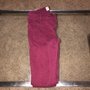 Maroon skinny jeans